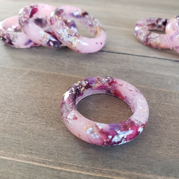 Hand Crafted Jewelry - Enchanted Garden Resin Ring Real Flower Ring